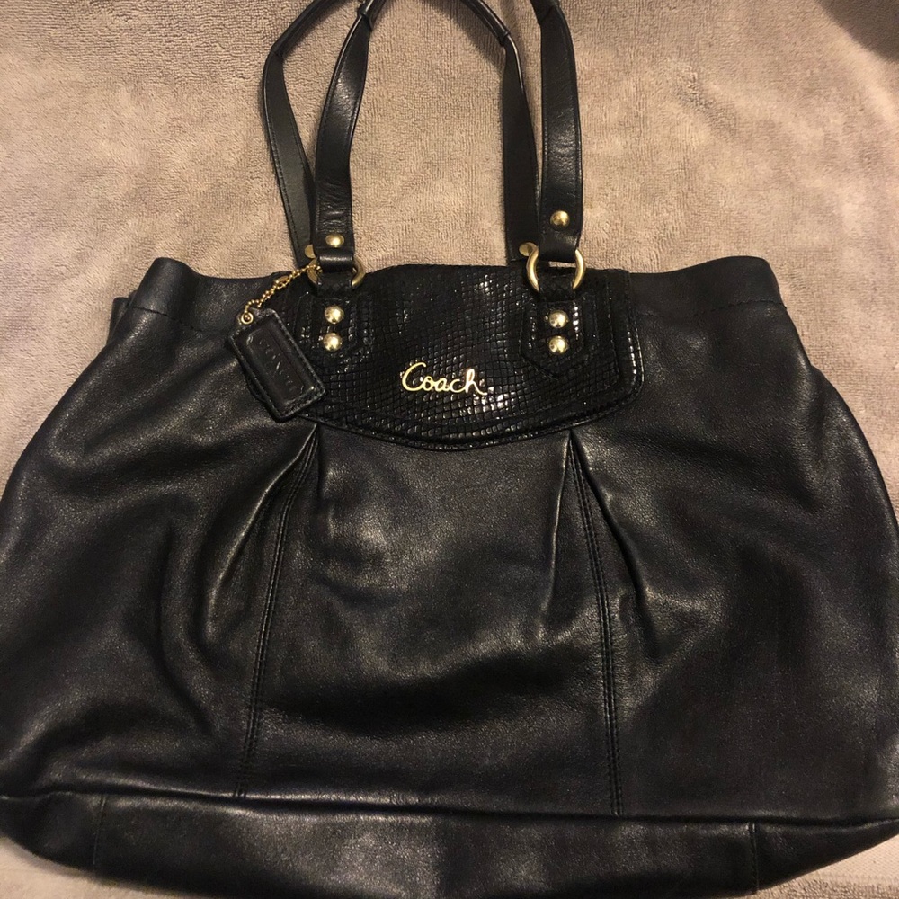 Coach ASHLEY Leather Python Carryall Purse F19243